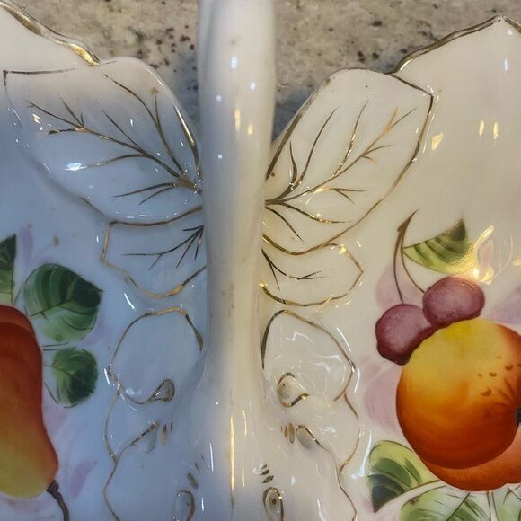 - vintage Germany‎ Fruit Themed 2 compartment ceramic Serving Tray - Picture 5 of 8